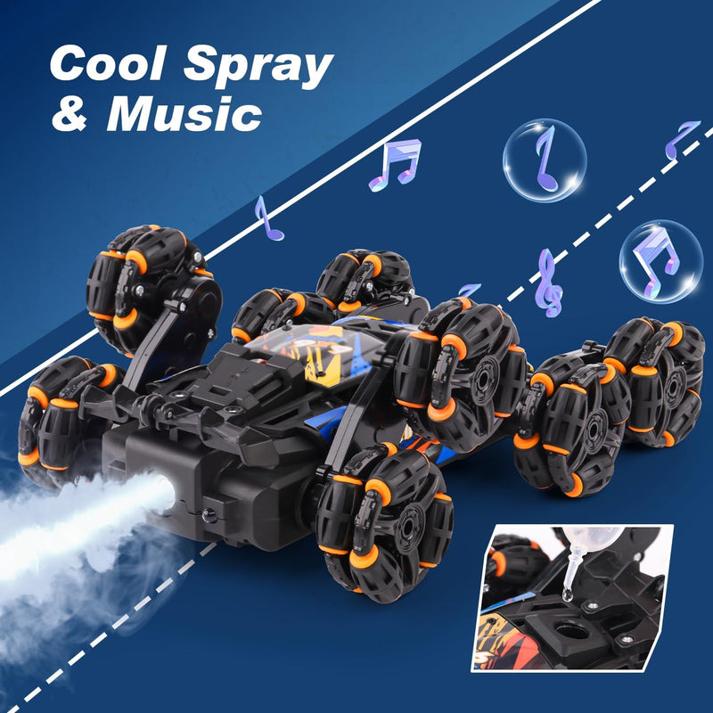 NEXBOX Cool 8 Wheels Gesture Sensing Remote Control Stunt Car for Kids, 6-14 year old, Birthday Gifts, RC Cars with 8WD Stunt Capabilities