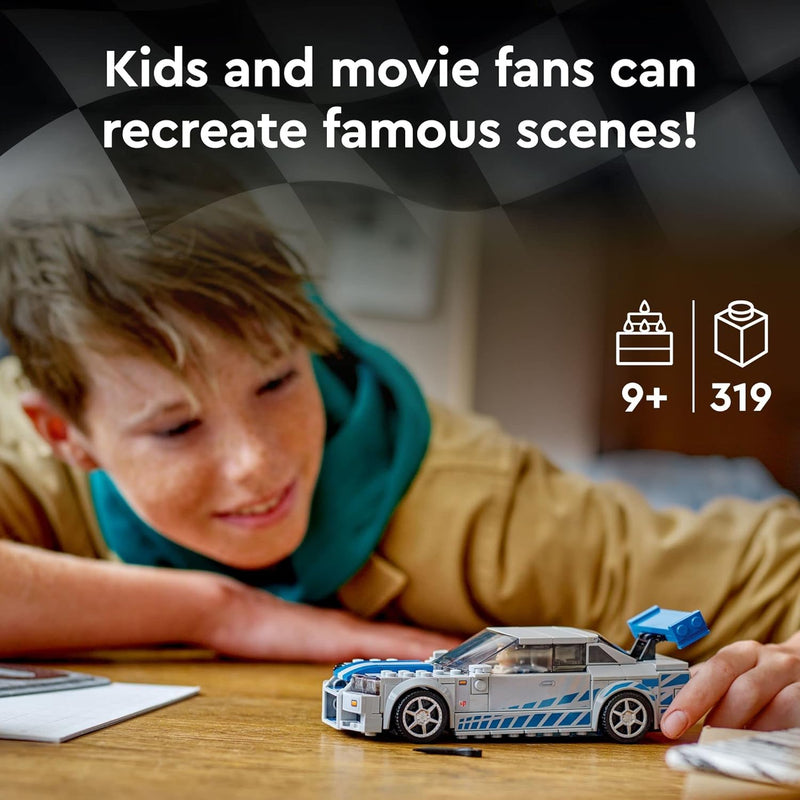 LEGO 2 Fast 2 Furious 76917 Nissan Skyline GT-R R34 Race Car Toy Kit with Minifigure, 2023