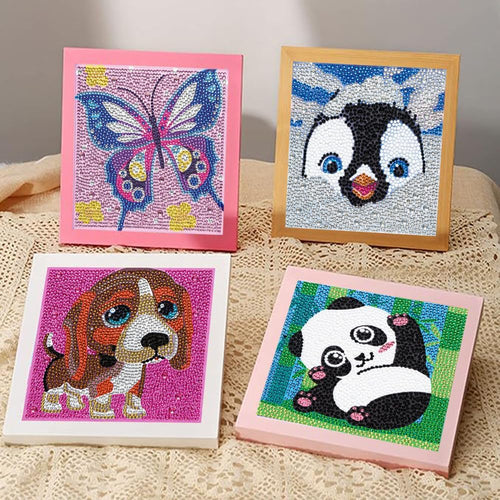 6 Pack 5D Diamond Art kits for Adults Beginners 6x6inch | Cute Animals Diamond Painting Kit, DIY Children Full Round Drill Paint by Diamonds Dot Gem Art for Adult, Home Wall Decor