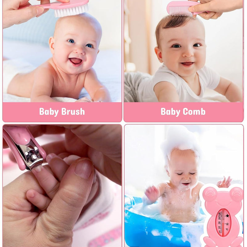 Baby Healthcare and Grooming Kit, Electric Safety Nail Trimmer Baby Nursery Kit, Newborn Care Kits with Hair Brush Comb for Newborn Infant Toddlers Baby Boys Girls Kids, Baby Shower Gifts