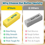 Butter Squishy Slow Rising Squeeze Toy, Soft Stretchy Butter Stick Squishies, Sensory Fidget Toy for Stress & Anxiety Relief, Desk Decor, Party Favor Birthday Gift for Teens & Adults (Yellow)