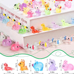 Luminous mini Resin Animals to Hide 120 Pcs Tiny Resin Animals Glow in The Dark for Miniature Fairy Garden Decoration Accessories Micro Landscape Aquarium Potted Decoration