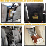 DYKESON Dog Car Net Barrier Pet Barrier with Car Mesh Organizer for Dog & Child, Safety Divider with Upgraded Storage Pouch, Easy Install for Cars & SUVs
