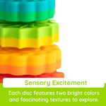 Fat Brain Toys SpinAgain, Baby Stacking & Spinning Toys for Toddlers Ages 1+ | Spinning gears stacker. Reversible base. Tactile, developmental learning for babies, toddlers, preschoolers, ages 12 months+