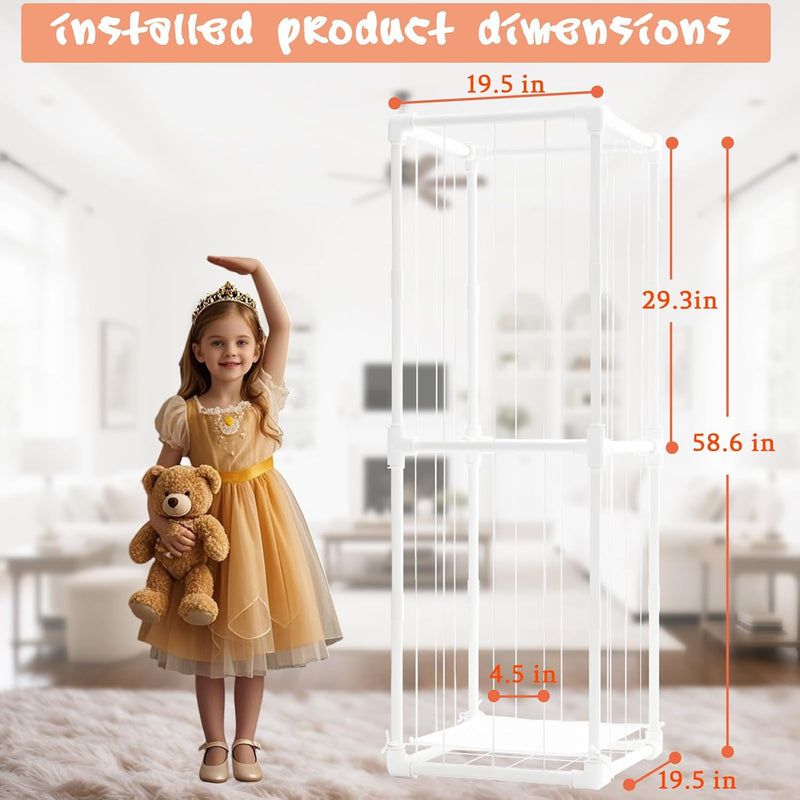 Large Stuffed Animal Storage Organizer, Creative PVC Stuffed Animals Storage Zoo Cage, Vertical Space Saving Large Capacity Plush Toy Zoo Holder for Kidroom Playroom-White