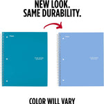 Five Star Spiral Notebook + Study App, 5 Subject, Wide Ruled Paper, 8" x 10-1/2", 200 Sheets, Fights Ink Bleed, Water Resistant Cover, Tidewater Blue (73196)
