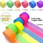Glow Crepe Paper Streamers: UV Reactive, Neon Party Decor for Blacklight Celebrations