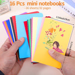 BESARME 16 Pack Mini Notebooks Bulk, A6 Small Lined Pocket Notebook Prizes for Kids Classroom Student Birthday Gifts from Teacher School Supplies Bulk