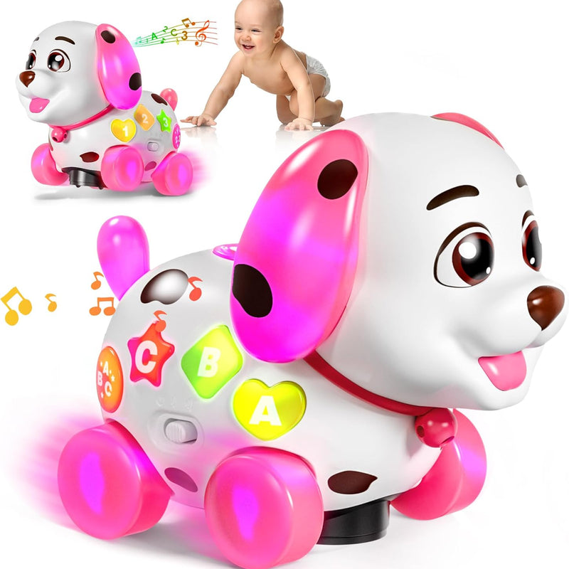 ToddlerCley Musical Puppy Toys for 1 Year Old Girl Gifts, 1st Birthday Girl Gift, Bilingual Learning Baby Toy 6-12-18 Months with Sound & Lights, Educational Toy for 1 Year Old Boy Present