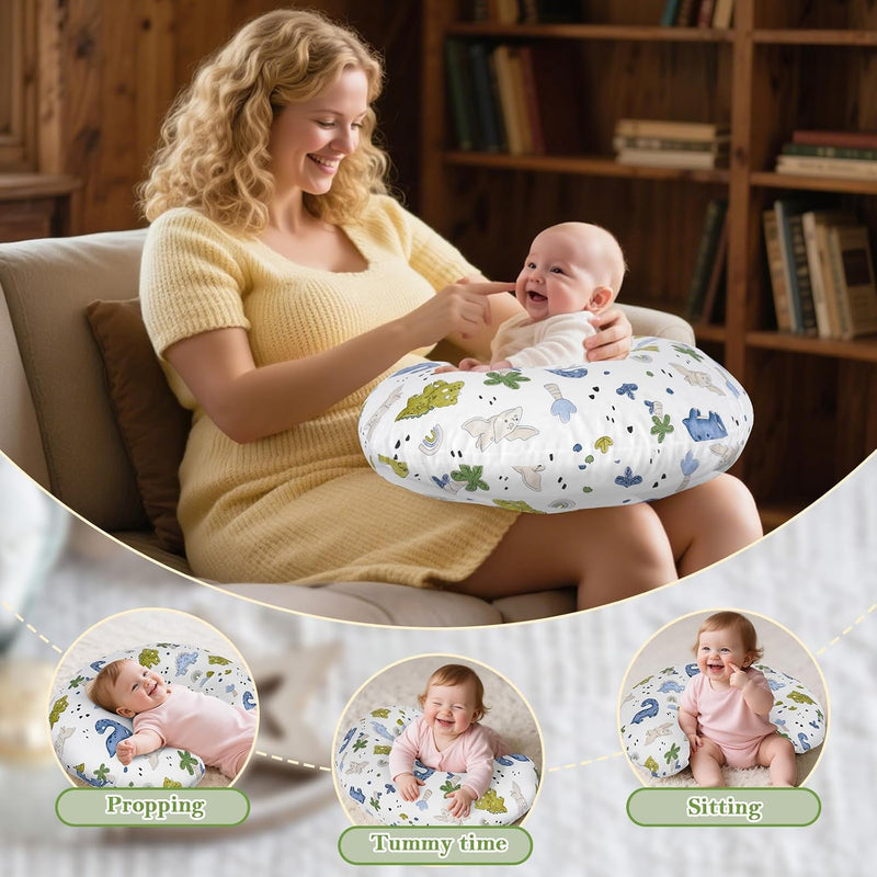 Nursing Pillow & Breastfeeding Pillow – Ergonomic C-Shape for Breastfeeding & Bottle Feeding, Standard Size Breathable with Washable Cover, Hypoallergenic,Tummy Time & Sitting Support (0-12Months)