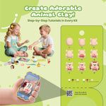 Nicella Air Dry Clay Kit, 12 Animals Modeling Clay for Kids, Model Magic Clay with Sculpting Tools and Tutorials, Safe & Non-Toxic, DIY Arts & Crafts School Projects, Home Party Favors for Boys Girls