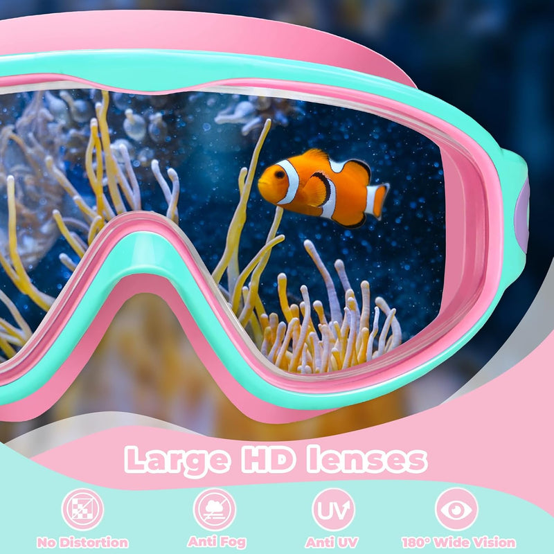 Keary 2 Pack Kids Swim Goggles for 3-15 UV Protection Anti-Fog Pool Water Swimming Goggles for Boys Girls Youth Toddler