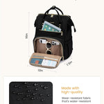 LOVEVOOK Laptop Backpack for Women with Giant Tumbler Holder Pocket,15.6 inch Waterproof Travel Backpack Purse Computer Laptop Bag,Professional Work College Nurse Teacher Backpack Casual Daypack,Black