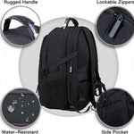 ANTERK Extra Large Travel Laptop Backpack, 17.3 Inch Carry on Backpack for Men Women, Big Anti Theft Water Resistant College Bussiness TSA Airline Approved Work Computer Backpack, Black