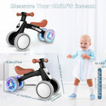 Colorful Lighting Baby Balance Bike, 10-36 Month Toddler Bike with No Pedal, Soft Seat and 4 Silent Wheels
