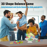 64 Pcs Stacking Tower Game with 22 Cards, Giant Tumble Balance Game for Kids and Adults