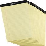 Amazon Basics Wide Ruled Lined Writing Note Pads for Office Supplies, 8.5" x 11.75", White, 12-Pack of 50 Perforated Sheets