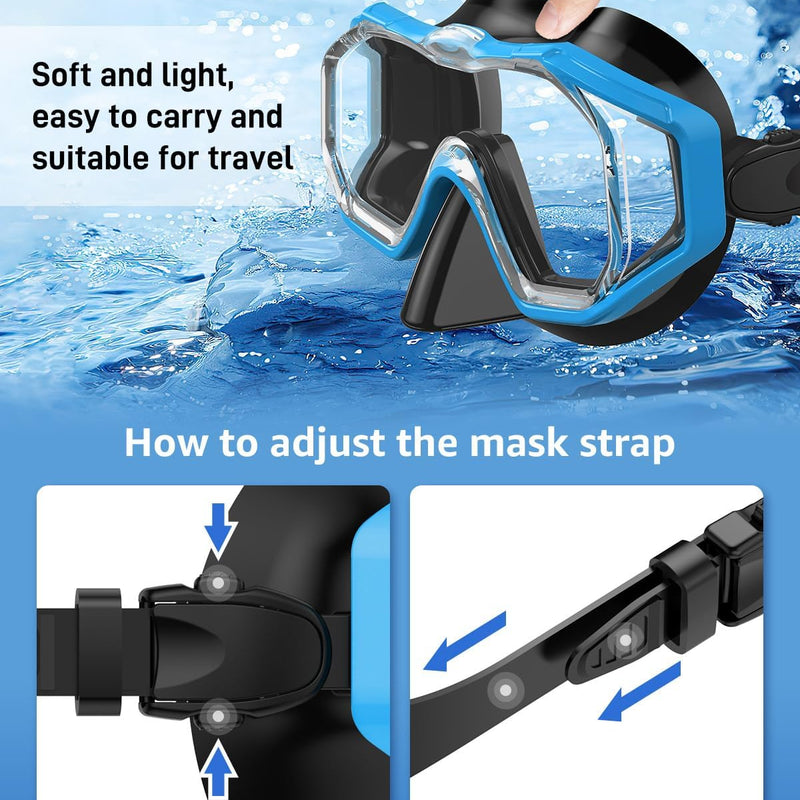 WSTOO Swim Goggles with Nose Cover for Ages 5-12, Youth, Adults, Unisex | Anti-Choking Design, Shatter-Resistant, Anti-Fog, Leak-Proof, Lightweight, Small for kids, Large for Adults