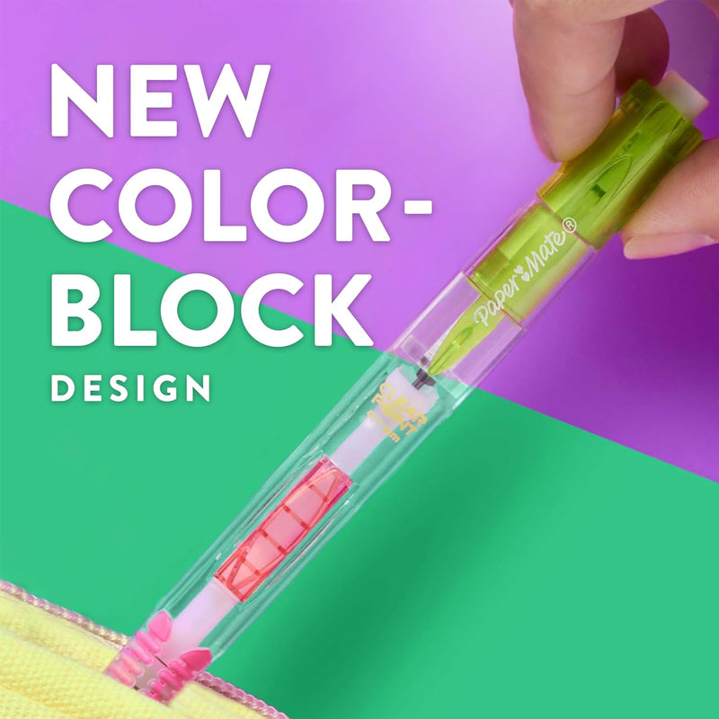Paper Mate Clearpoint Mechanical Pencil, Break-Resistant, Color Block Edition, HB #2 Lead (0.7mm), 6 Count