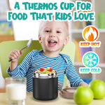 Thermo for Hot Food Kids - 15.2oz, Leak Proof Insulated Food Jar, Soup Thermo, Insulated Lunch Containers, Termos Para Comida Caliente, Wide Mouth Lunch Box with Folding Spoon and Handle