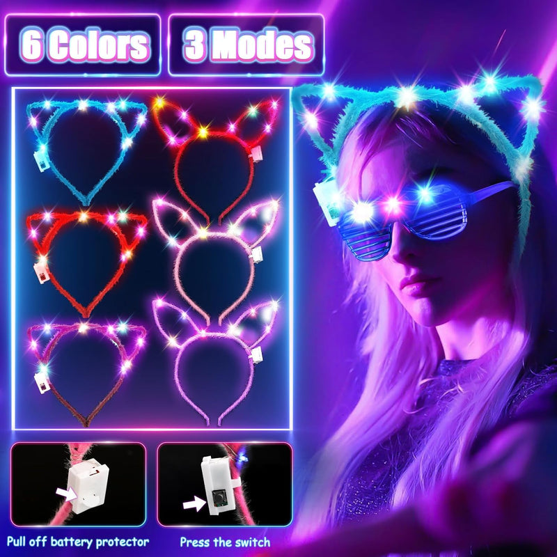 Mibote 269Pcs Led Light Up Party Favors for Kids and Adults with Glow in the Dark Accessories