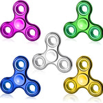 Fidget Toys Adults 5 Pack,Electroplated Metal Fidget Spinner Stress Reducer,High Speed 3-5 Min Quite Spins,Fidgets for Adults & Teens & Kids Age 6+