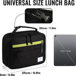 Genteen Lunch Box Kids, Insulated Lunch Bag Kids Boys Girls Back to School, Soft Lunch Box for Men Reusable Lunchbox for Office,Outdoor,School (Black)