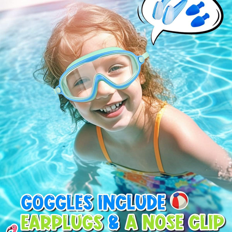 Swim Goggles 2 Pack, Wide View Anti Fog&UV Swimming Goggles for Audlt, No Leak Pool Beach Essentials for Men Women