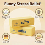 Slow Rebound Cute Butter Squeeze Stress Balls, 2026 New Squeeze Ball Realistic Butter Stick Soft Squeeze Toys, Upgrade Stress Relief Fidget Toys Wet Slow Rebound Stress Relief Toy (1, Yellow) (1Pcs)