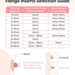 Nuliie Silicone Flange Inserts 13/15/17/19/21mm 10PCS for 24mm Breast Pump | Compatible with Spectra, Includes Nipple Sizer for Flanges for Accurate Sizing, Boosts Pumping Efficiency & Comfort, BPA-free