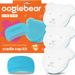oogiebear Cradle Cap Brush Kit for Babies, 3 Piece Gentle Scalp Care Set | Sponge, Brush & Comb Set for Newborns, Infants & Babies, Soft Cradle Cap Remover, Baby Registry Essential