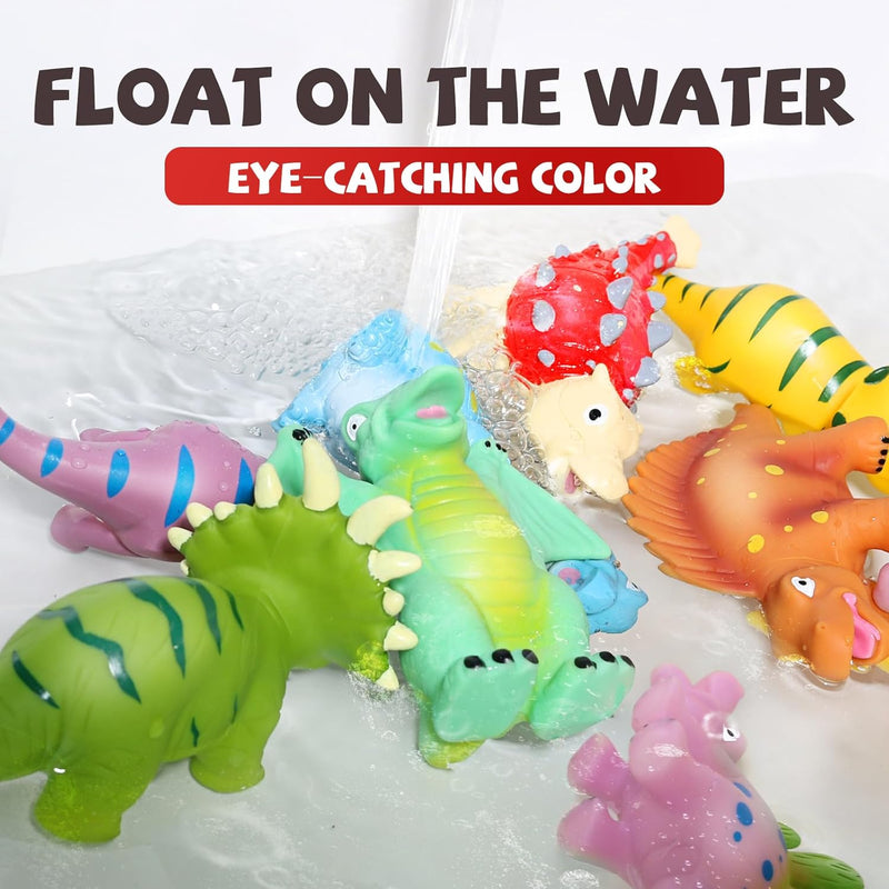 Hely Cancy Dinosaur Bath Toys for Toddlers: No-Hole Design, Floating Fun in the Tub
