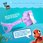 Kids Swim Mask 180° Snorkel Diving Mask, Anti-Fog Child Swim Goggles with Nose Cover No-Leak Swimming Goggles Anti-Shattered Lens for Youth 4-15