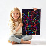 FUNNYB&G 100 Pcs Rainbow Scratch Paper Art for Kids Arts and Crafts Kit | Rainbow Scratch Paper Set Supplies School Activities Coloring Sheets Travel Toys for Party Games Christmas Birthday Gifts