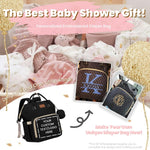 ROSEGIN Diaper Bag Backpack with Changing Pad Pacifier Case, Baby Bag for Boy Girl Toddler - Large,Stylish, Waterproof Travel Quilted Diaper Bag for Mom - Baby Shower Gifts, Black