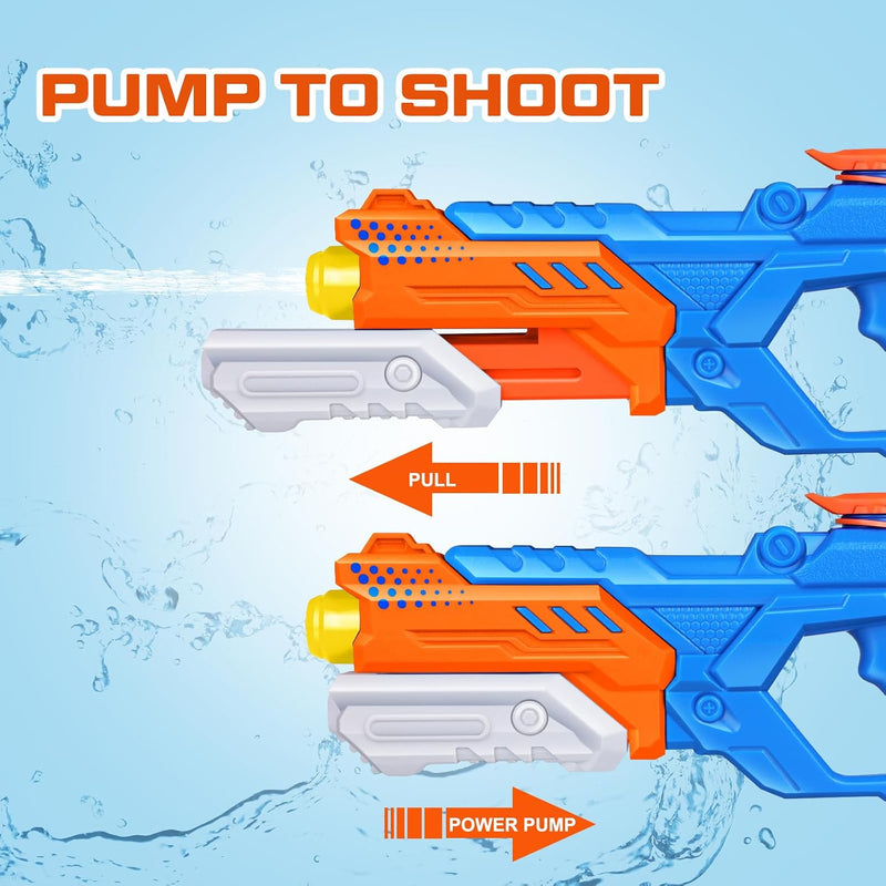Quanquer 600cc Water Guns for Kids & Adults - 6 Pack Super Squirt Blasters Soaker with Long Range, High Capacity Pump Action, Summer Swimming Beach Outdoor Water Fighting Play Pool Toys for Boys Girls