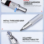 Nicpro 6PCS Art Mechanical Pencil Set, 3PCS Metal Drafting Pencil 0.5 mm & 0.7 mm & 0.9 mm & 3PCS 2mm Graphite Lead Holder (2B HB 2H) For Writing, Sketching Drawing With Lead Refills Case