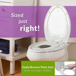 Mayfair NextStep2 Toilet Seat with Built-In Potty Training Seat, Slow-Close, Removable that will Never Loosen, Elongated, White