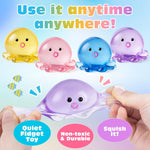 VISCOO 4 Pack Octopus Stress Balls for Adults Kids, Slow Rising Squishy for Anxiety Stress Relief, Cute Squeeze Ball for Party Favors/Taba Squishy for Classroom Prize Birthday
