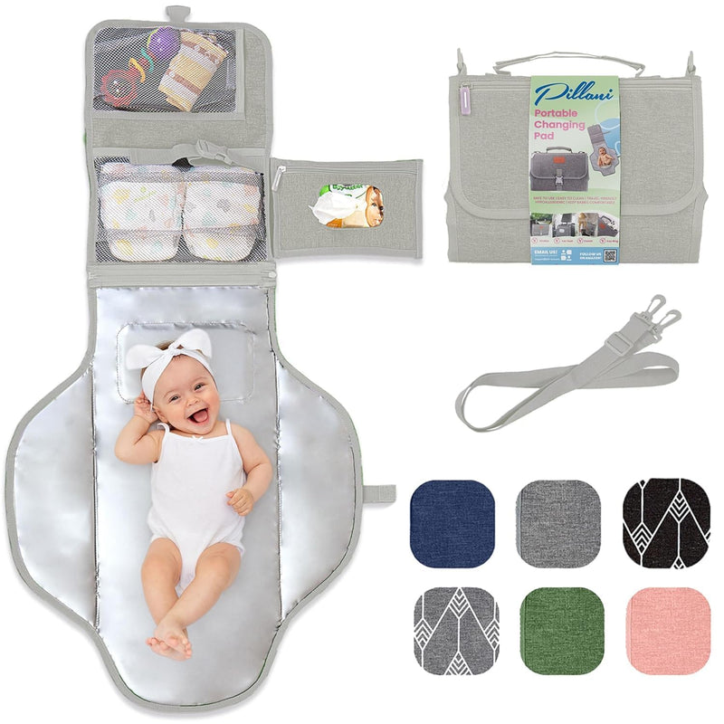 Portable Changing Pad for Baby – Soft, Comfortable Portable Diaper Changing Pad with Wipes Pockets, Waterproof and Easy to Clean – Baby Registry Search, new born baby essentials must haves, baby stuff
