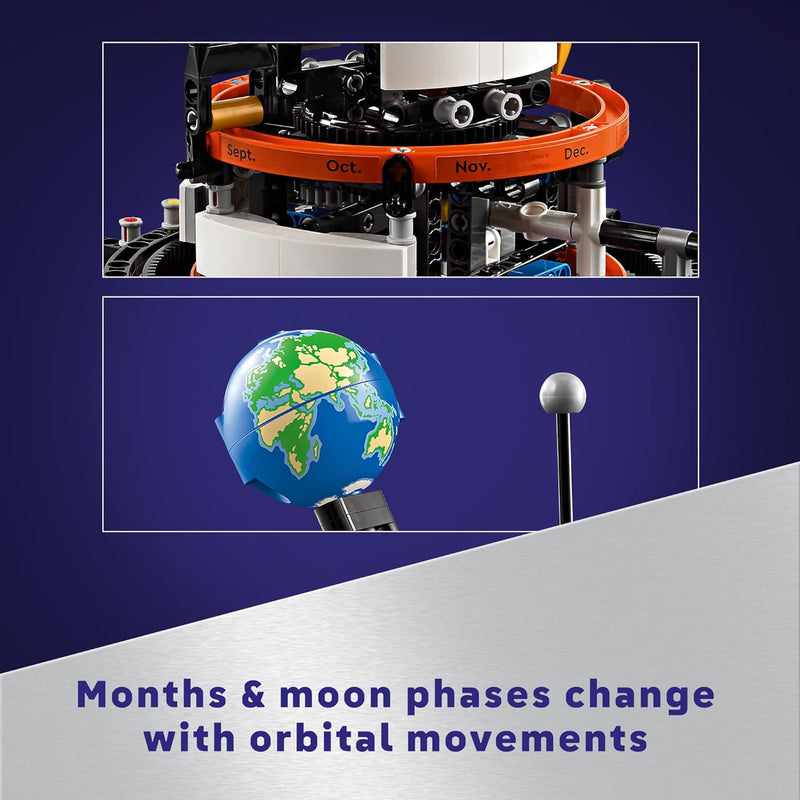 LEGO Technic Planet Earth and Moon in Orbit Building Set, Outer Space Birthday Gift for 10 Year Olds, Solar System Toy for Imaginative, Independent Play, Room Décor for Boys & Girls, 42179