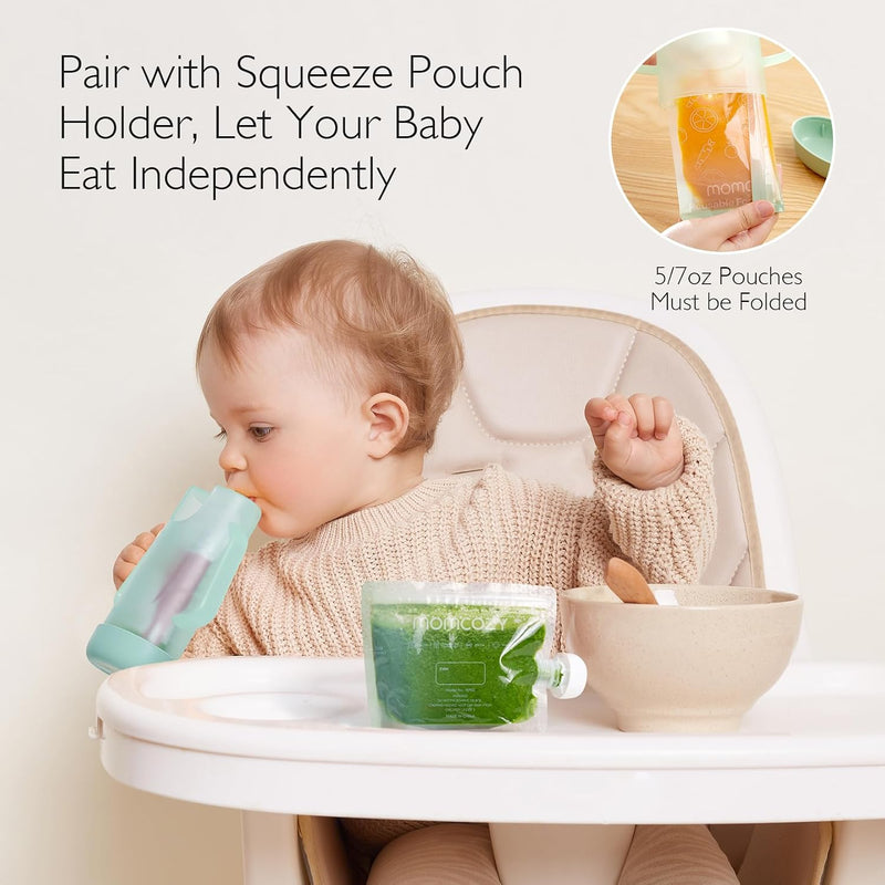 Momcozy Reusable Baby Food Pouches for Toddlers,BPA Free Plastic,Food Safe,Freezer Safe,Refillable for Applesauce Yogurt & Puree Squeeze Pouch,10 packs,5oz