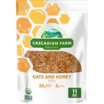 Cascadian Farm Organic Oats and Honey Granola, Resealable Pouch, 11 oz | Whole Grain Oats & Golden Honey, 35g Whole Grain, 3g Fiber, Non-GMO Verified, Great Yogurt or Hiking Snack