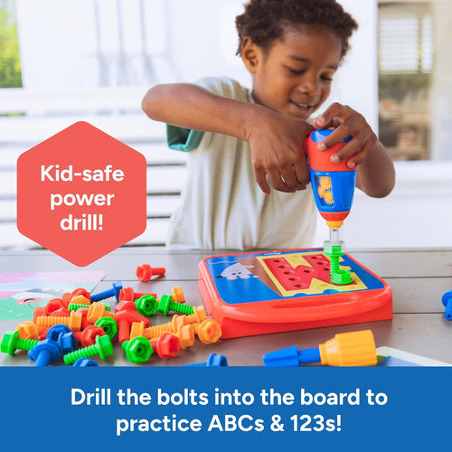 Educational Insights Design & Drill ABCs & 123s Building Construction Toy Set for 3+ Year Old Toddler STEM Learning