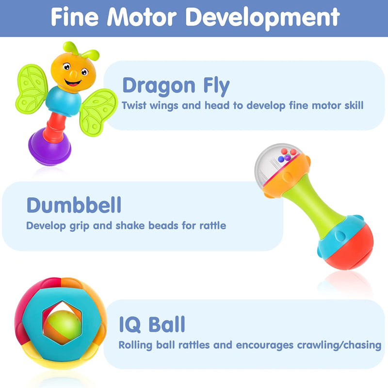 iPlay, iLearn Baby Rattles Toys Set for Newborns and Infants