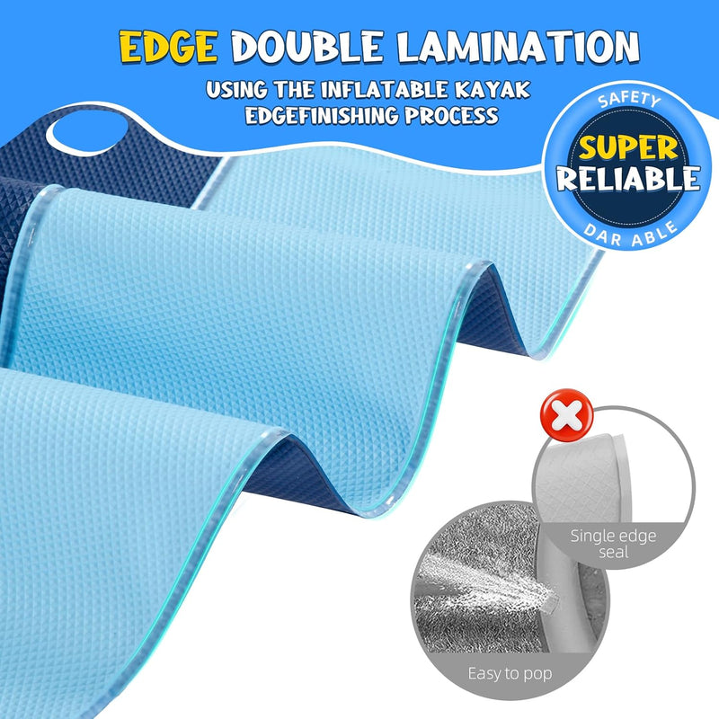 80" Non-Slip Splash Pad for Kids and Dogs, Premium Inflatable Slide with Anti-Slip Safety and Quick Inflation