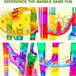 Meland Marble Run - 132Pcs Building Toy for Kids with Glow-in-the-Dark Marbles and STEM Learning, Ages 3-9+