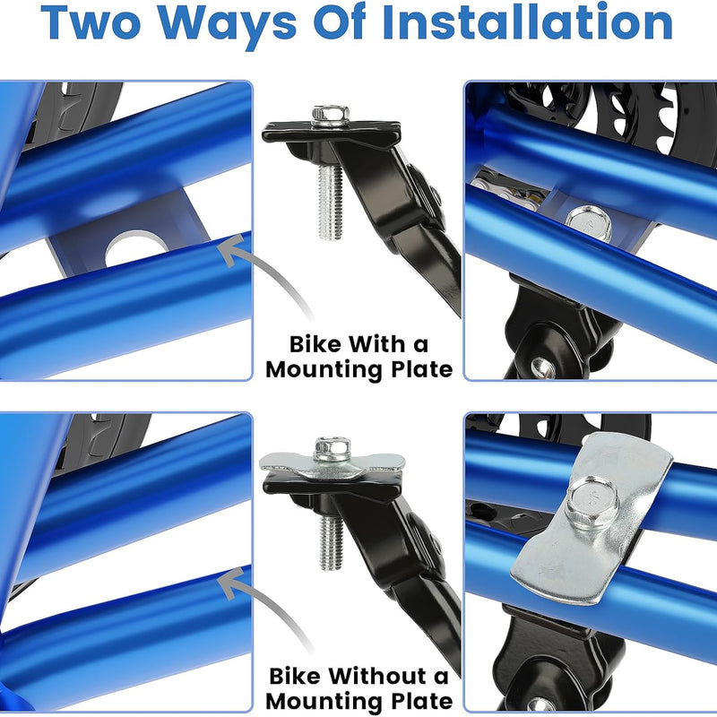 veckuson kickstand for kids bikes, 16-22 inch adjustable aluminum alloy center mount