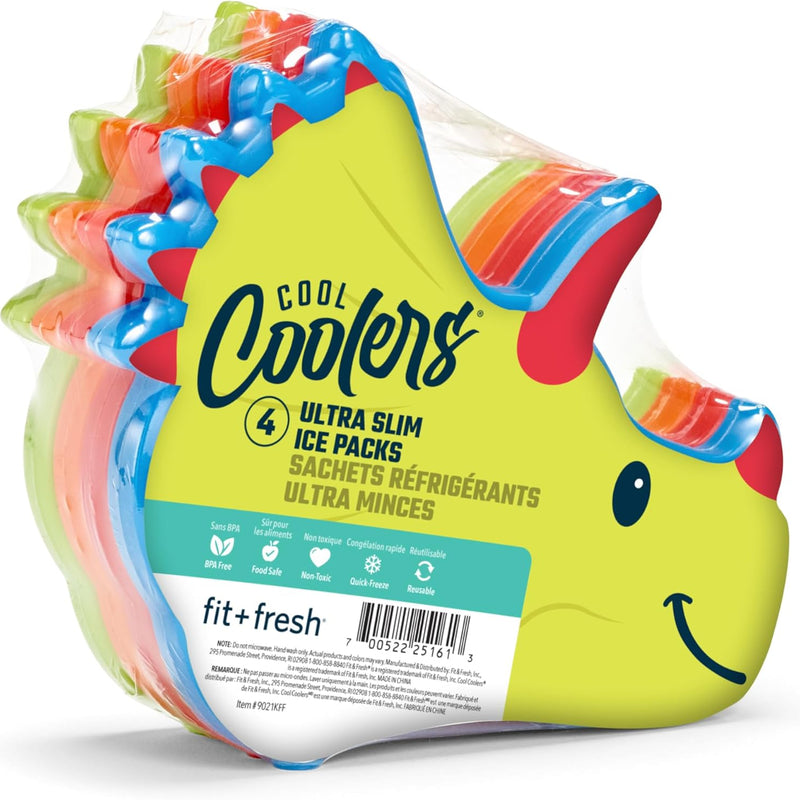 Cool Coolers Kids Lunch Box Ice Packs, Slim Ice Packs for Lunch Bags, Lunch Ice Packs ReusableMulticolored 4 Pack (Butterfly)