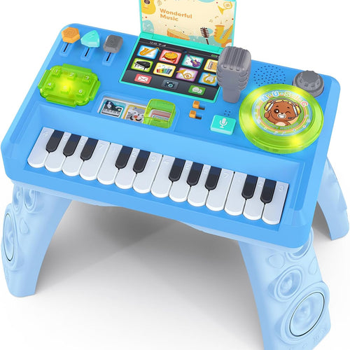 Baby DJ Table Musical Piano Toys for Toddlers Boys Girls with Music & Light | Baby Activity Table Toddler Learning Educational Music Instruments Infant Toy for Boy First Birthday Gifts